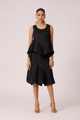Black Pleated Skit Front View